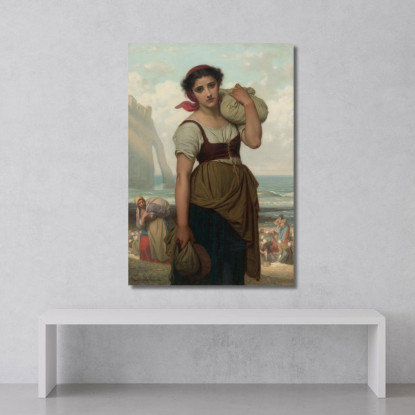 Lavandaia Di Étretat Hugues Merle hmr11 quadro stampato su tela