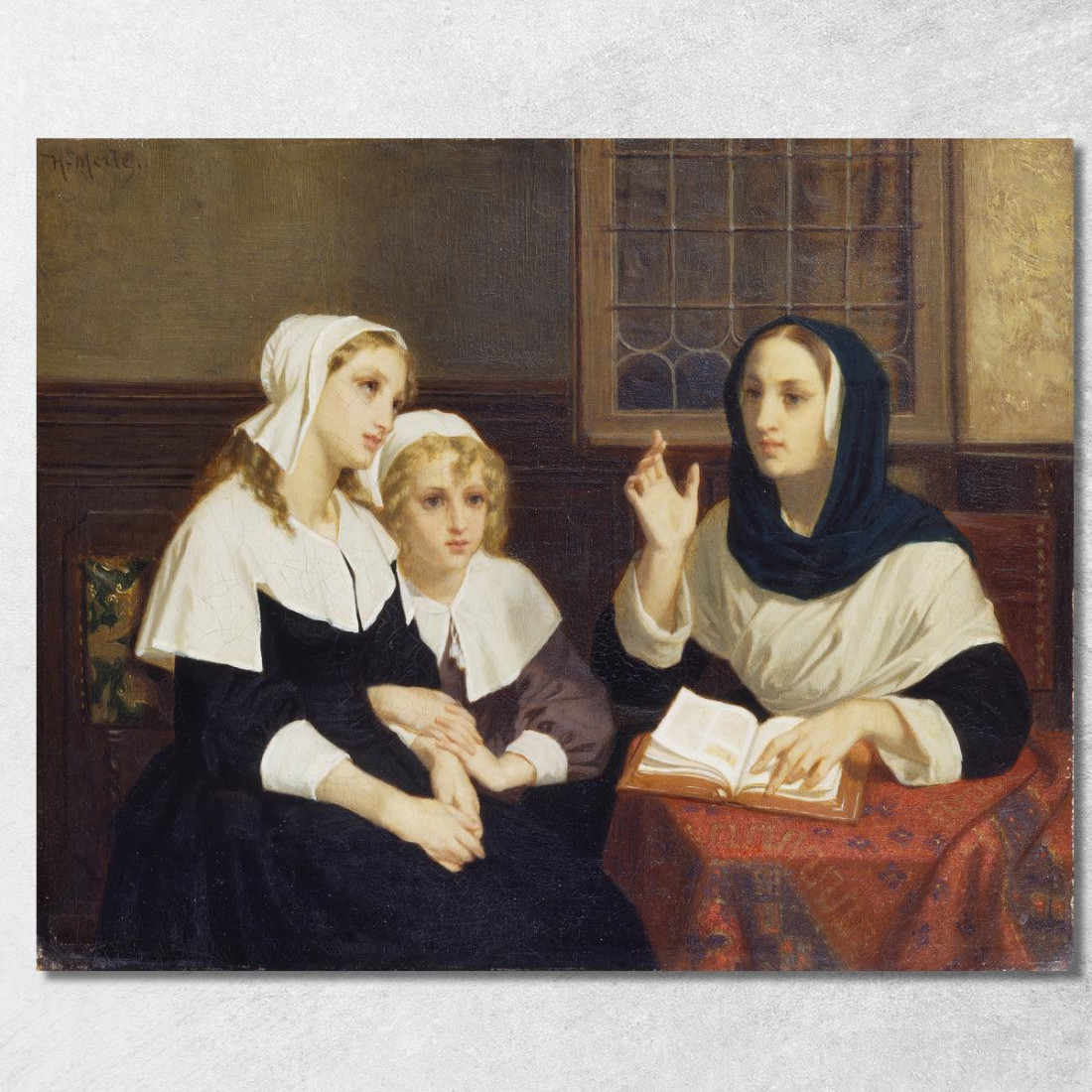 Lettura Della Bibbia Hugues Merle hmr20 quadro stampato su tela Lettura Della Bibbia Hugues Merle hmr20 quadro stampato su tela