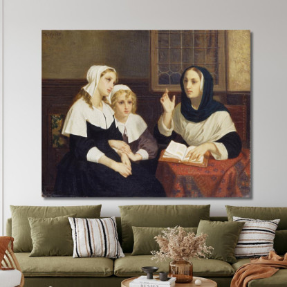 Lettura Della Bibbia Hugues Merle hmr20 quadro stampato su tela