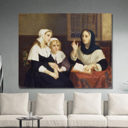 Lettura Della Bibbia Hugues Merle hmr20 quadro stampato su tela