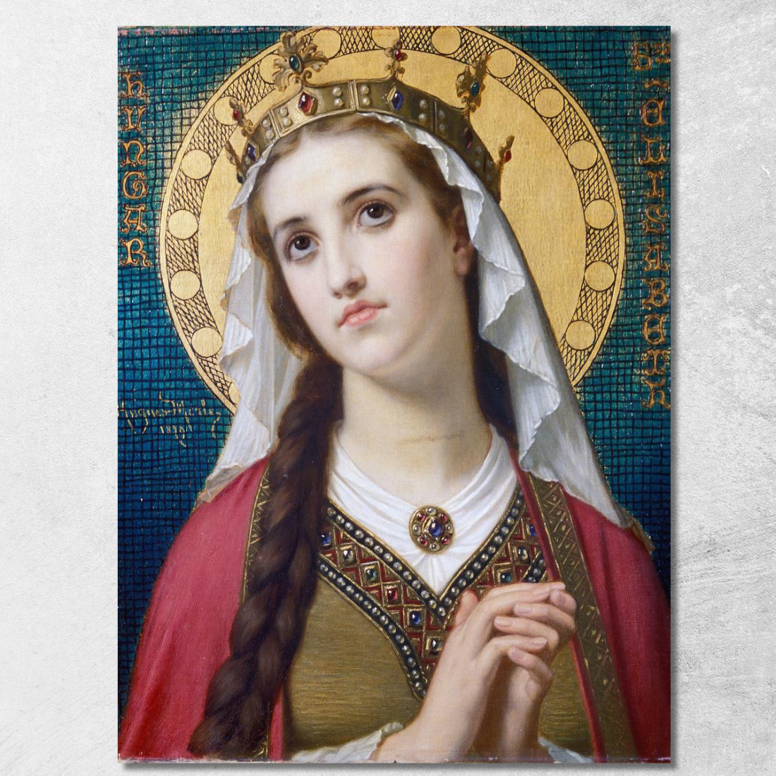 Santa Elisabetta D'Ungheria Hugues Merle hmr21 quadro stampato su tela Santa Elisabetta D'Ungheria Hugues Merle hmr21 quadro stampato su tela