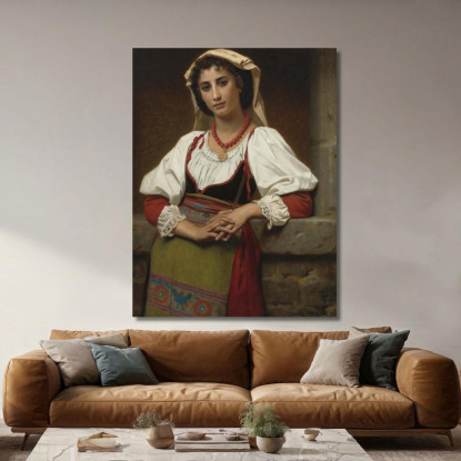 La Ragazza Napoletana Hugues Merle hmr26 quadro stampato su tela