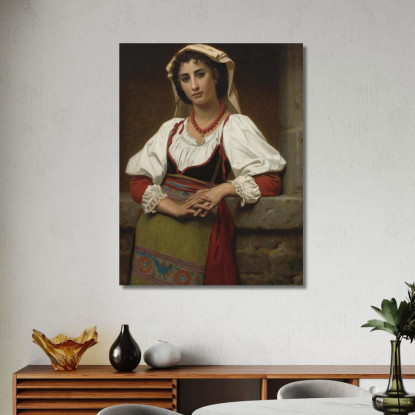 La Ragazza Napoletana Hugues Merle hmr26 quadro stampato su tela