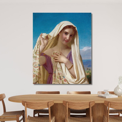 Giovane Ragazza Con Un Velo Hugues Merle hmr31 quadro stampato su tela