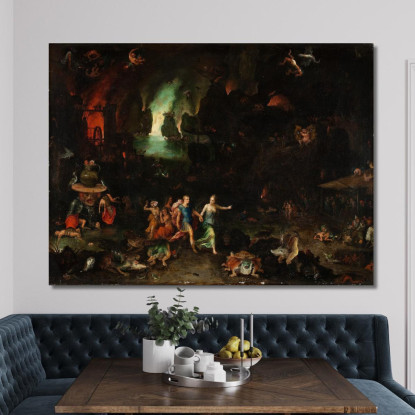 Enea E La Sibilla Cumana Nell'Oltretomba Jan Brueghel The Elder jbe8 quadro stampato su tela