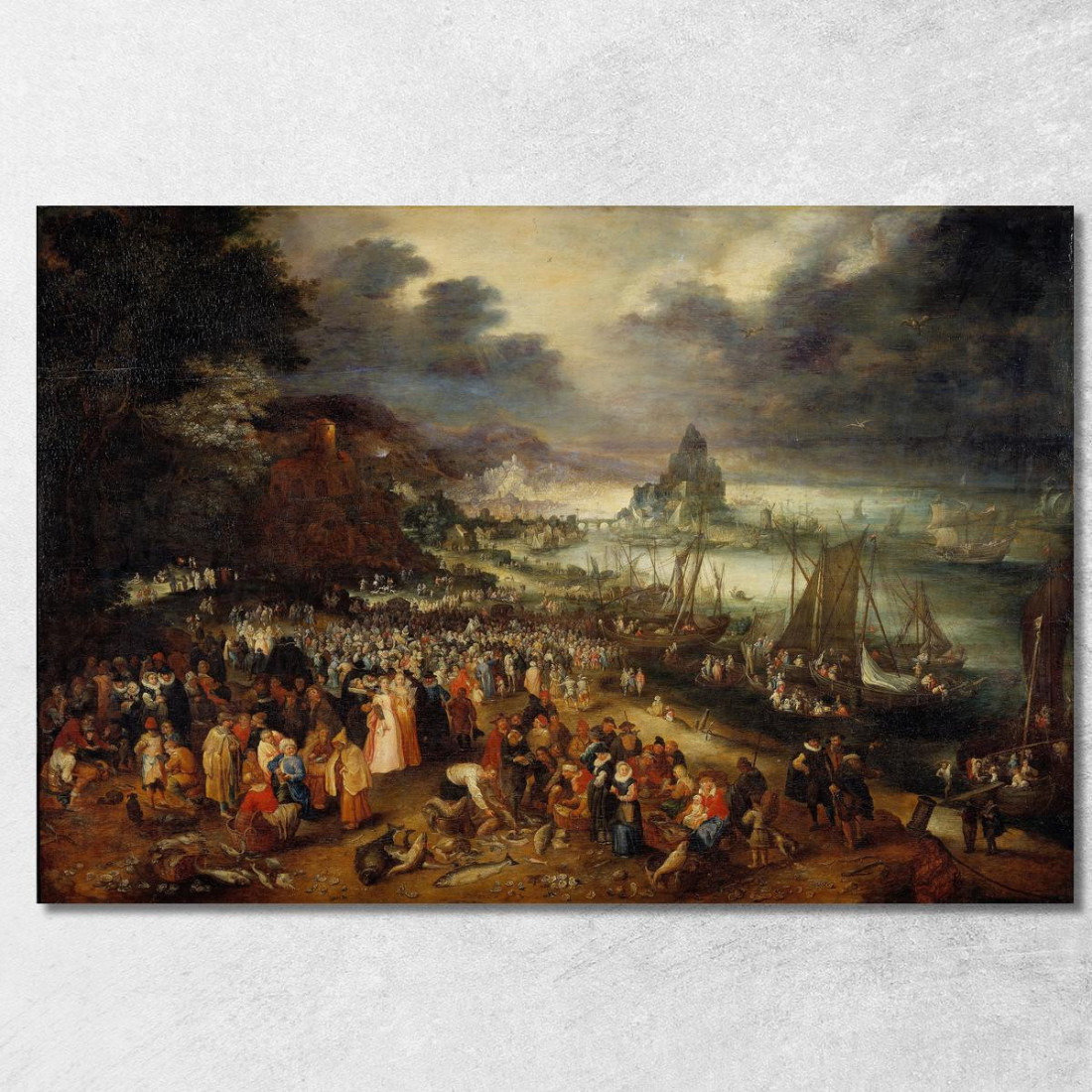 Cristo Predica Dalla Barca Jan Brueghel The Elder jbe10 quadro stampato su tela Cristo Predica Dalla Barca Jan Brueghel The Elder jbe10 quadro stampato su tela