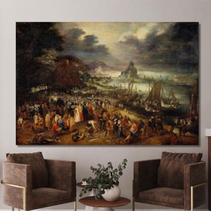 Cristo Predica Dalla Barca Jan Brueghel The Elder jbe10 quadro stampato su tela