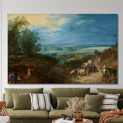 Paesaggio Con Contadini Jan Brueghel The Elder jbe20 quadro stampato su tela