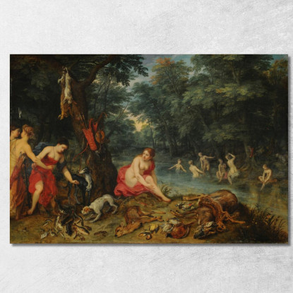 Ninfe Che Fanno Il Bagno Jan Brueghel The Elder jbe29 quadro stampato su tela