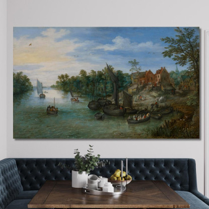 Paesaggio Fluviale Jan Brueghel The Elder jbe34 quadro stampato su tela