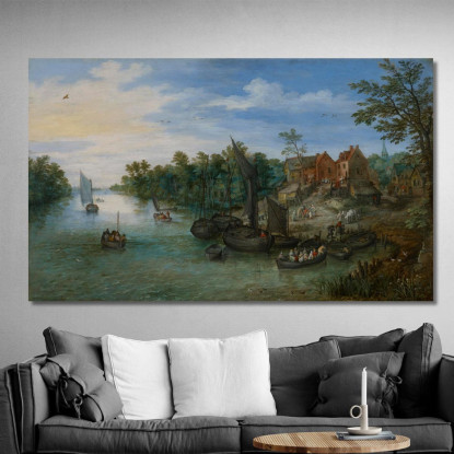 Paesaggio Fluviale Jan Brueghel The Elder jbe34 quadro stampato su tela