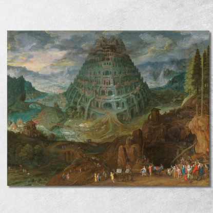 La Torre Di Babele Jan Brueghel The Elder jbe46 quadro stampato su tela