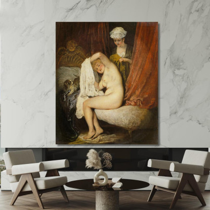 Una Donna Alla Sua Toilette Jean-Antoine Watteau jaw2 quadro stampato su tela