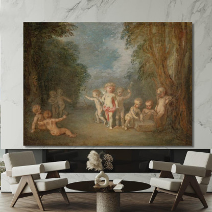 Il Regno Di Cupido Jean-Antoine Watteau jaw5 quadro stampato su tela