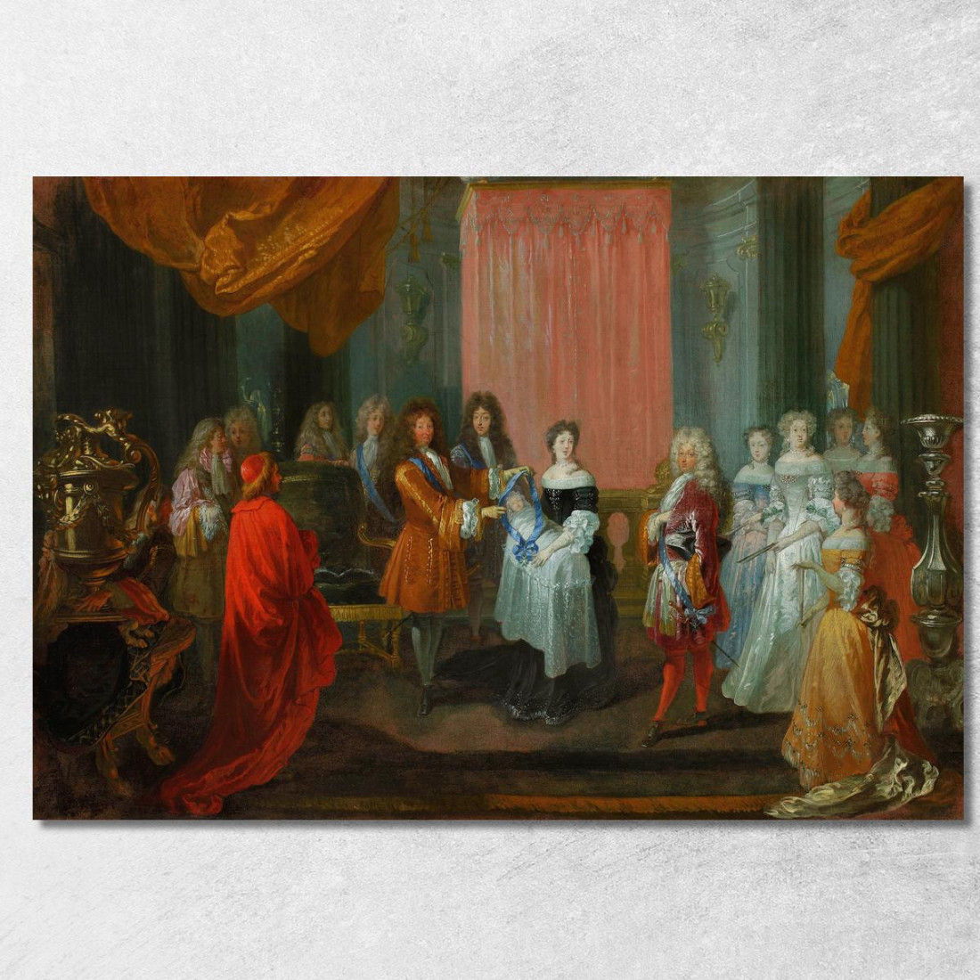Luigi Xiv Conferisce L'Ordine Del Cordon Bleu Al Duca Di Borgogna Padre Di Luigi Xv Jean-Antoine Watteau jaw21 quadro stampato Luigi Xiv Conferisce L'Ordine Del Cordon Bleu Al Duca Di Borgogna Padre Di Luigi Xv Jean-Antoine Watteau jaw21 quadro stampato