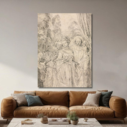Gli Abiti Sono Italiani Jean-Antoine Watteau jaw31 quadro stampato su tela