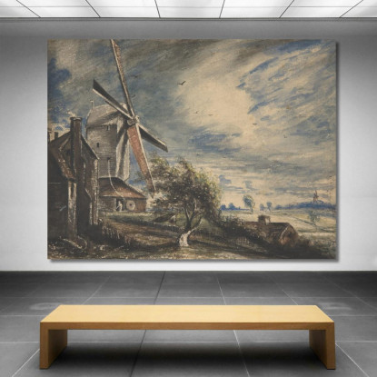 Un Mulino Vicino A Colchester John Constable jcn5 quadro stampato su tela