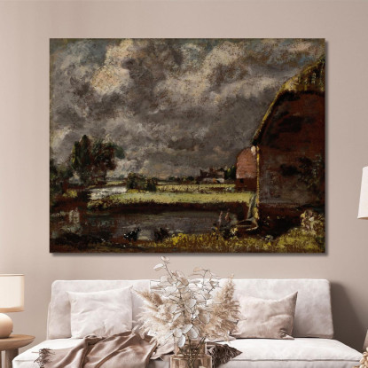 Una Vista Sulle Rive Del Fiume Stour John Constable jcn11 quadro stampato su tela