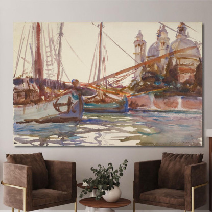Santa Maria Della Salute Venice  John Singer Sargent jss264 quadro stampato su tela