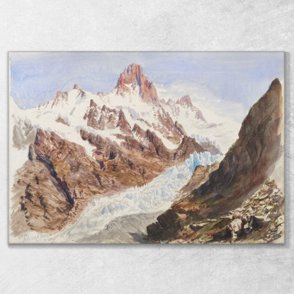 Schreckhorn Eismeer Dal Quaderno Di Schizzi Per Acquerelli Splendid Mountain John Singer Sargent jss266 quadro stampato su tela