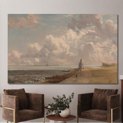 Harwich: Il Faro Basso E Beacon Hill John Constable jcn51 quadro stampato su tela
