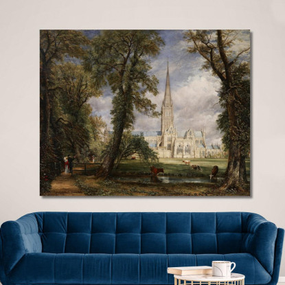 Cattedrale Di Salisbury Dal Giardino Del Vescovo John Constable jcn70 quadro stampato su tela