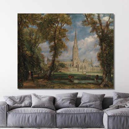 Cattedrale Di Salisbury Dai Terreni Del Vescovo John Constable jcn71 quadro stampato su tela