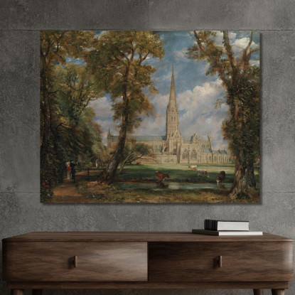 Cattedrale Di Salisbury Dai Terreni Del Vescovo John Constable jcn71 quadro stampato su tela