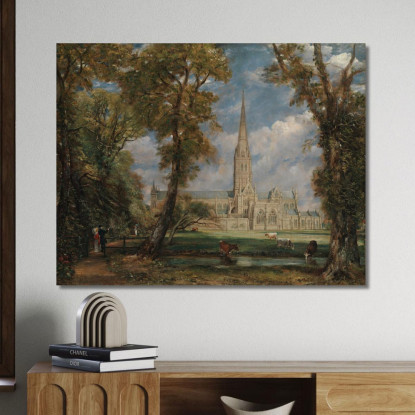 Cattedrale Di Salisbury Dai Terreni Del Vescovo John Constable jcn71 quadro stampato su tela