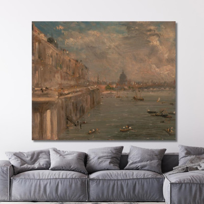 Somerset House Terrace Dal Ponte Di Waterloo John Constable jcn78 quadro stampato su tela
