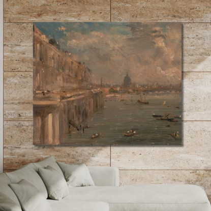 Somerset House Terrace Dal Ponte Di Waterloo John Constable jcn78 quadro stampato su tela