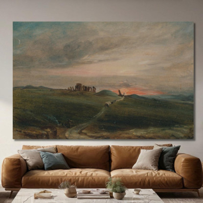 Stonehenge Al Tramonto John Constable jcn81 quadro stampato su tela