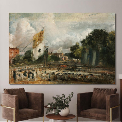 La Celebrazione Della Pace Del 1814 A East Bergholt John Constable jcn89 quadro stampato su tela