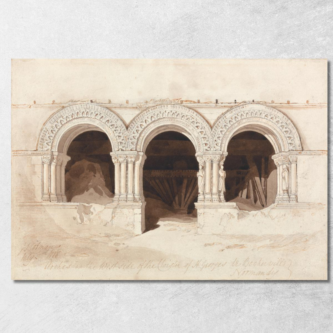 Archi Nel Lato Ovest Del Chiostro Di Saint-Georges De Boscherville Vicino A Rouen Normandia John Sell Cotman jsc6 quadro stampa Archi Nel Lato Ovest Del Chiostro Di Saint-Georges De Boscherville Vicino A Rouen Normandia John Sell Cotman jsc6 quadro stampa