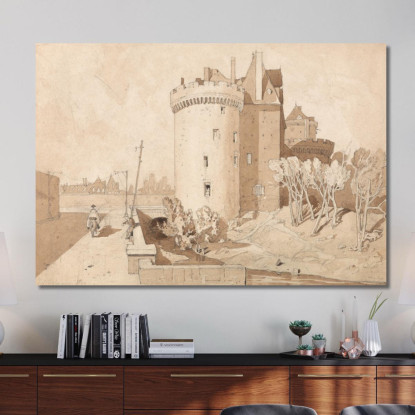 Castello Ad Alençon John Sell Cotman jsc14 quadro stampato su tela