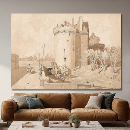 Castello Ad Alençon John Sell Cotman jsc14 quadro stampato su tela