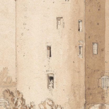 Castello Ad Alençon John Sell Cotman jsc14 quadro stampato su tela