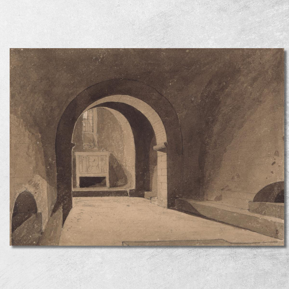 Cripta Di Saint Gervais A Rouen Normandia John Sell Cotman jsc17 quadro stampato su tela Cripta Di Saint Gervais A Rouen Normandia John Sell Cotman jsc17 quadro stampato su tela