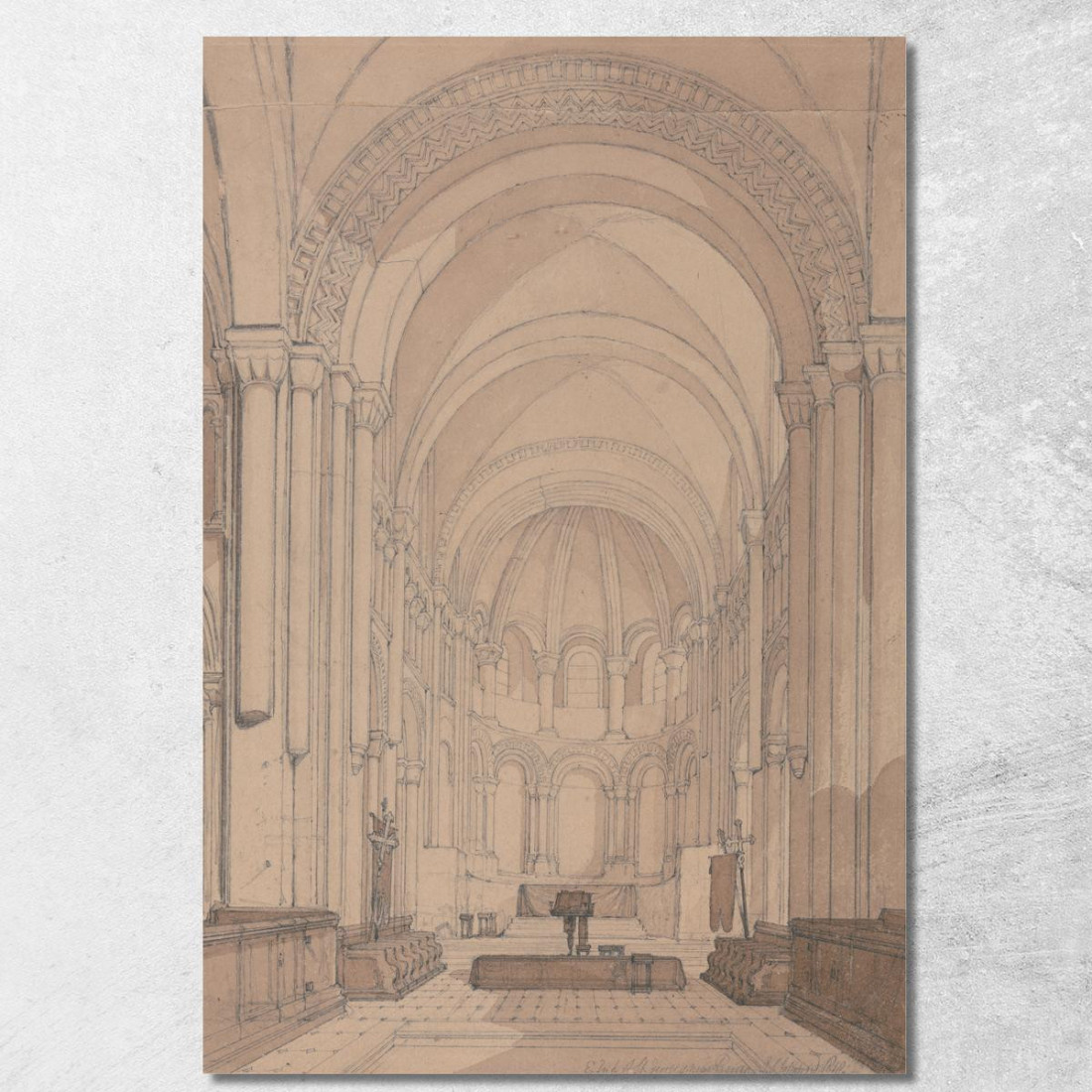 Estremità Est Della Chiesa Abbaziale Di Saint-Georges De Boscherville Vicino A Rouen Normandia John Sell Cotman jsc22 quadro st Estremità Est Della Chiesa Abbaziale Di Saint-Georges De Boscherville Vicino A Rouen Normandia John Sell Cotman jsc22 quadro st