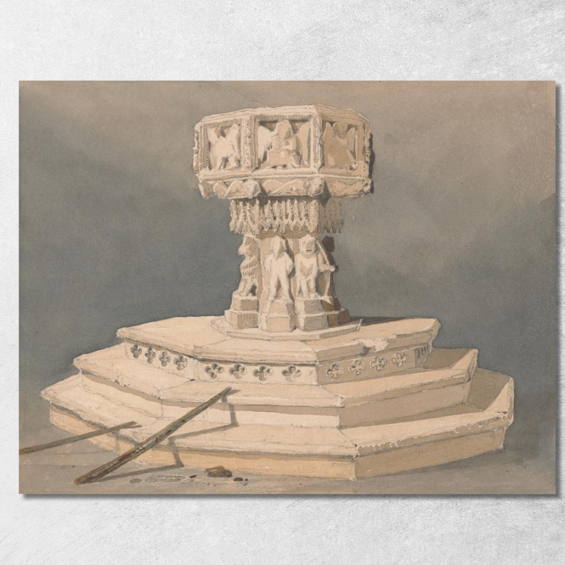 Fonte Battesimale Nella Chiesa Di Happisburgh Norfolk John Sell Cotman jsc28 quadro stampato su tela Fonte Battesimale Nella Chiesa Di Happisburgh Norfolk John Sell Cotman jsc28 quadro stampato su tela