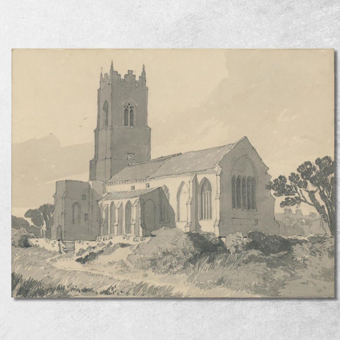 Chiesa Di Ingham Norfolk John Sell Cotman jsc31 quadro stampato su tela Chiesa Di Ingham Norfolk John Sell Cotman jsc31 quadro stampato su tela