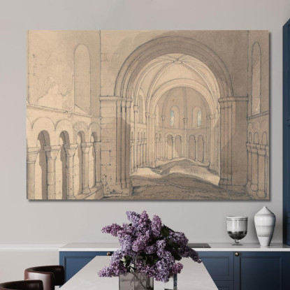Interno Della Cappella Di Saint Julien Vicino A Rouen Normandia John Sell Cotman jsc34 quadro stampato su tela