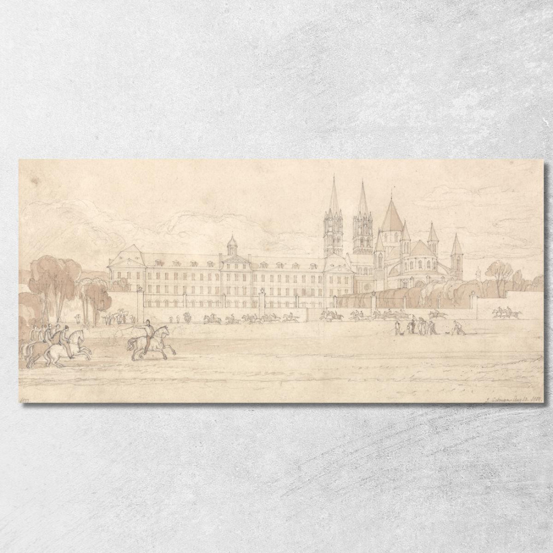 Scuola Militare E Chiesa Abbaziale Di San Stefano A Caen John Sell Cotman jsc37 quadro stampato su tela Scuola Militare E Chiesa Abbaziale Di San Stefano A Caen John Sell Cotman jsc37 quadro stampato su tela