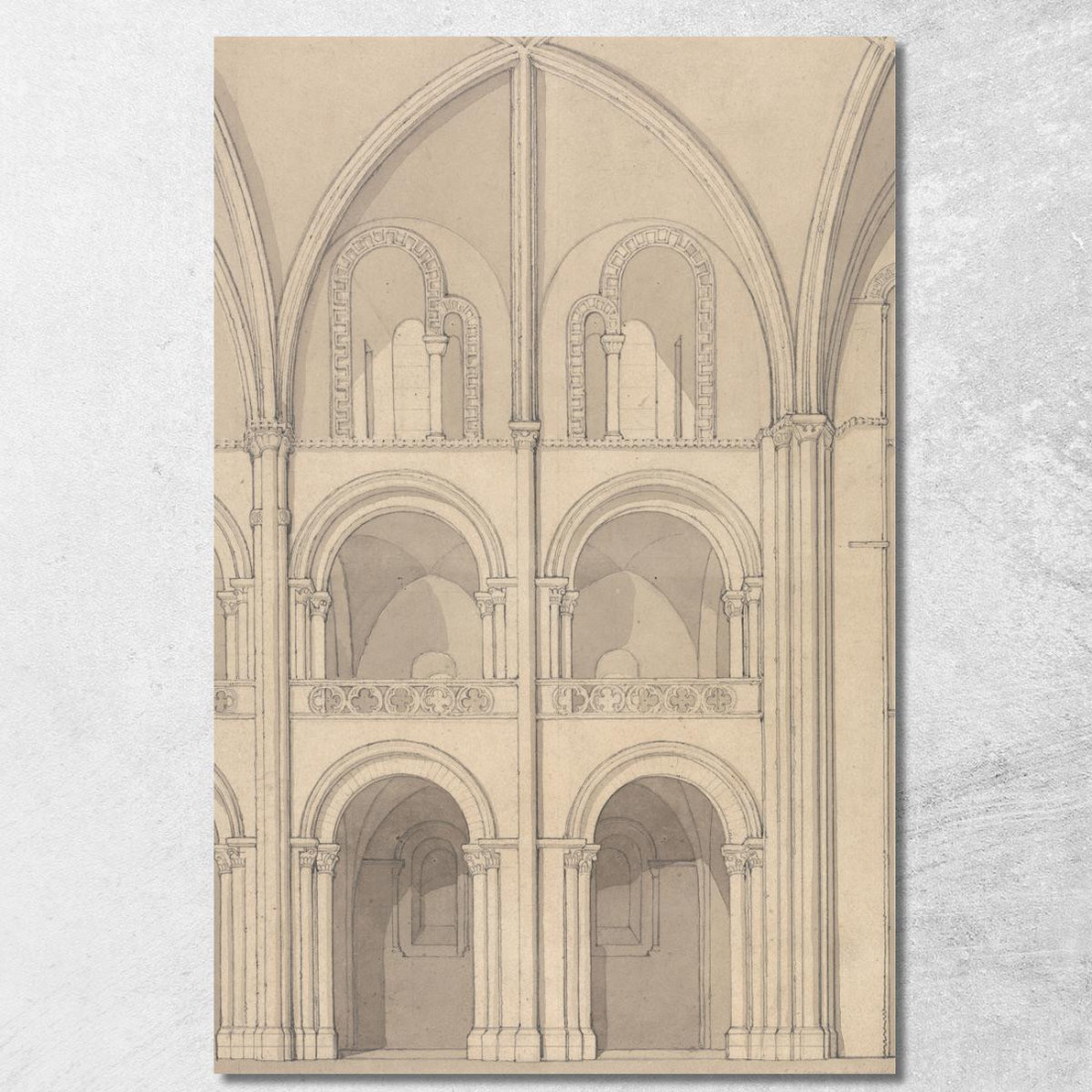 Elevazione Prospettica Di Parte Della Chiesa Abbaziale Di San Stefano A Caen Normandia John Sell Cotman jsc44 quadro stampato s Elevazione Prospettica Di Parte Della Chiesa Abbaziale Di San Stefano A Caen Normandia John Sell Cotman jsc44 quadro stampato s