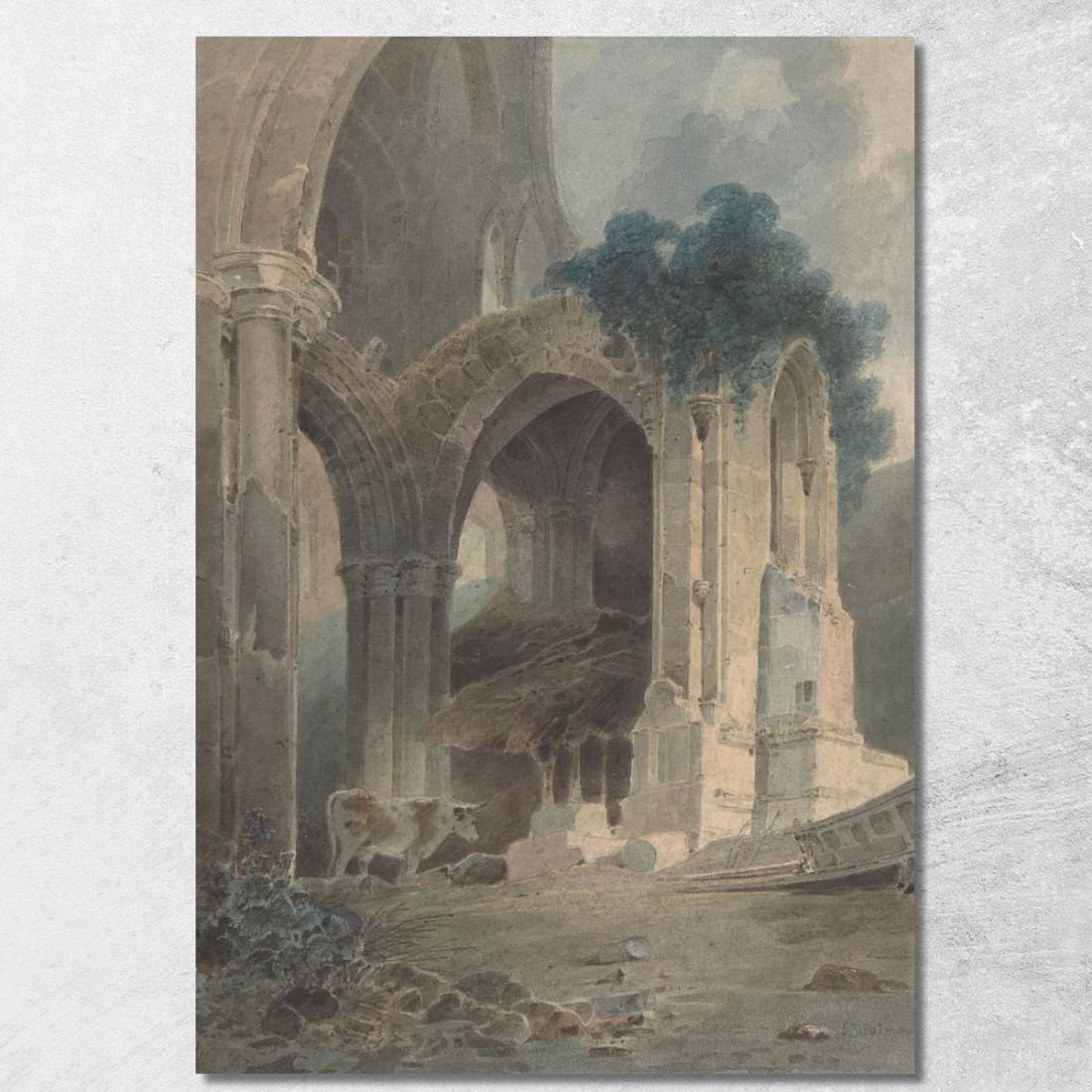 Abbazia Di Rievaulx Yorkshire John Sell Cotman jsc45 quadro stampato su tela Abbazia Di Rievaulx Yorkshire John Sell Cotman jsc45 quadro stampato su tela