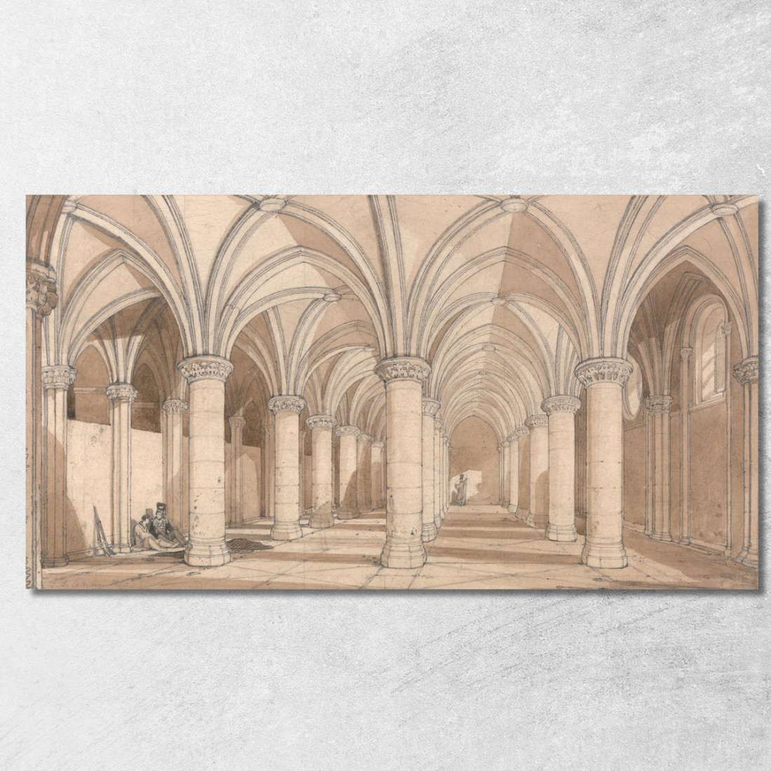 Sala Dei Baroni Al Mont Saint Michel John Sell Cotman jsc55 quadro stampato su tela Sala Dei Baroni Al Mont Saint Michel John Sell Cotman jsc55 quadro stampato su tela
