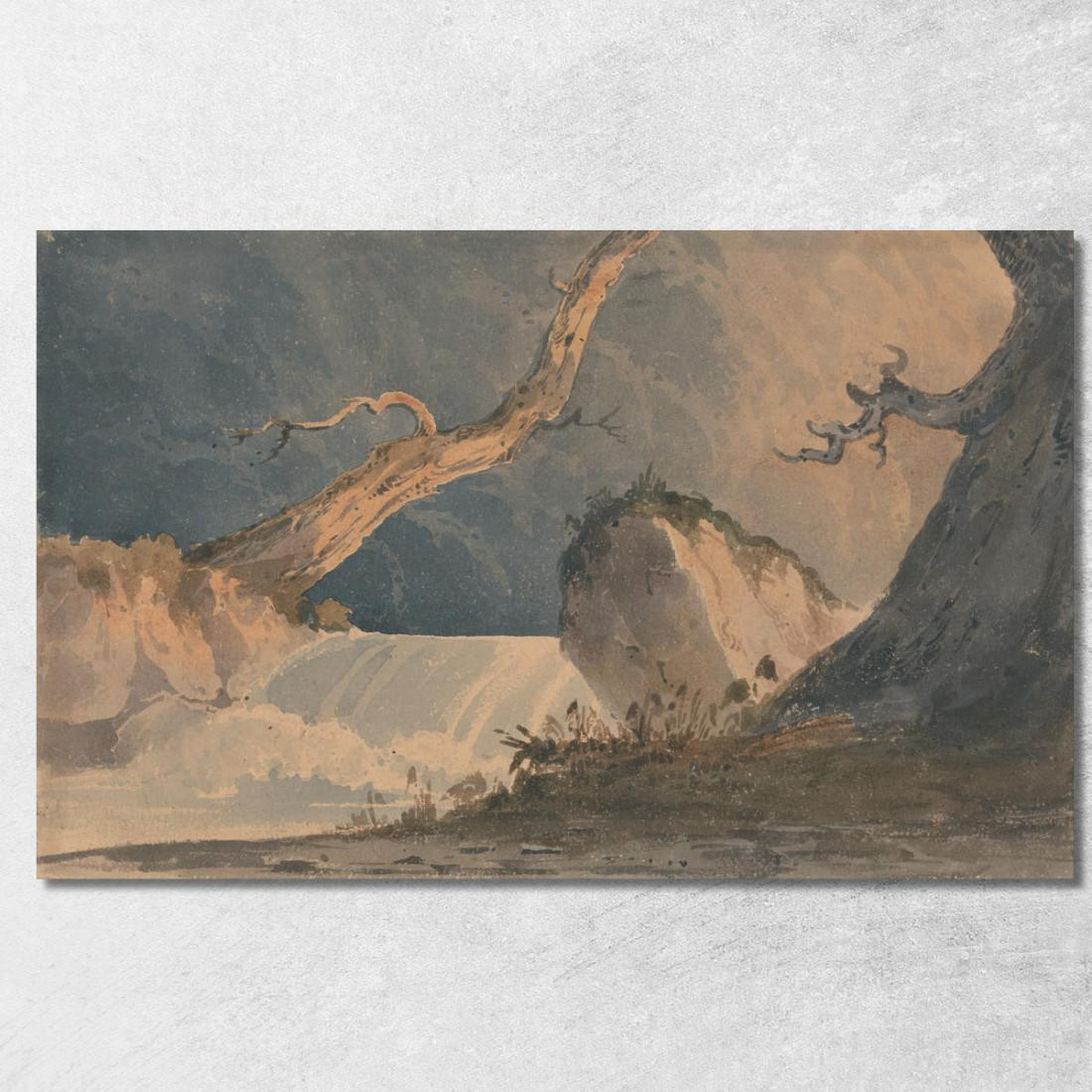 Cascata In Un Paesaggio Desolato John Sell Cotman jsc60 quadro stampato su tela Cascata In Un Paesaggio Desolato John Sell Cotman jsc60 quadro stampato su tela