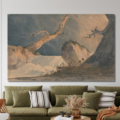 Cascata In Un Paesaggio Desolato John Sell Cotman jsc60 quadro stampato su tela