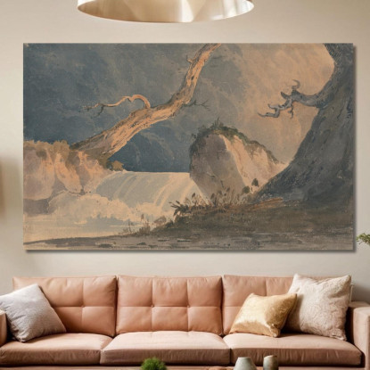 Cascata In Un Paesaggio Desolato John Sell Cotman jsc60 quadro stampato su tela