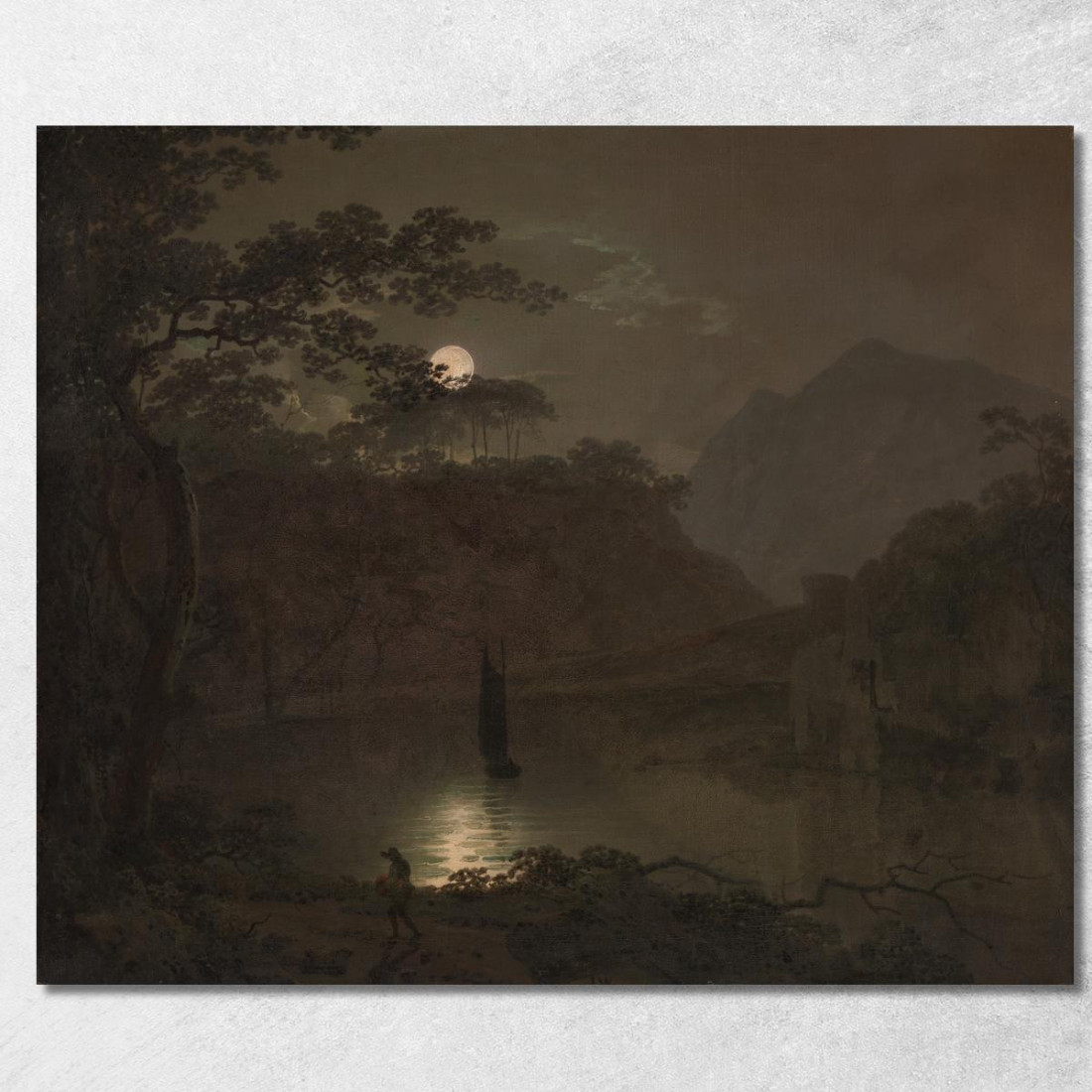 Un Lago Al Chiaro Di Luna Joseph Wright of Derby jwd3 quadro stampato su tela Un Lago Al Chiaro Di Luna Joseph Wright of Derby jwd3 quadro stampato su tela